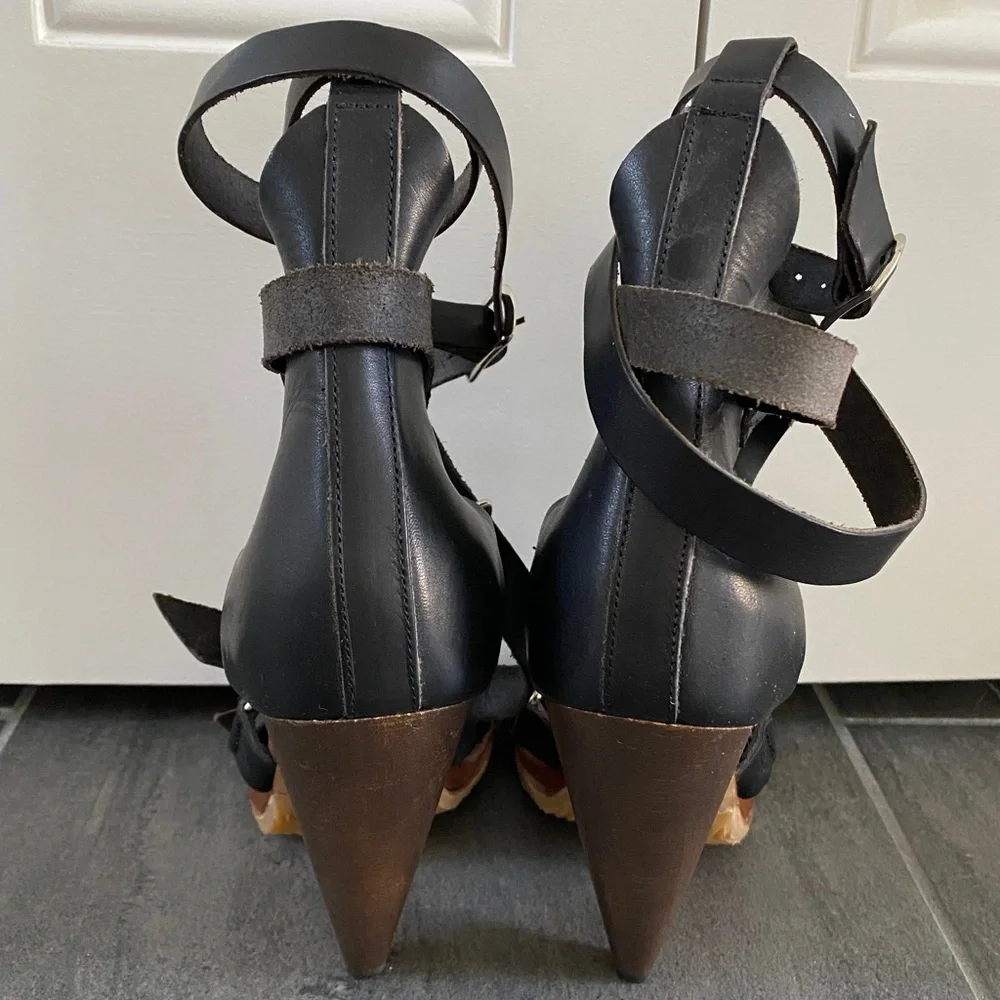 Isabel Marant black strappy high heel sandals Sz 38 leather - Picture 3 of 7